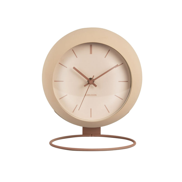 Karlsson - Table clock Nirvana Globe sand brown