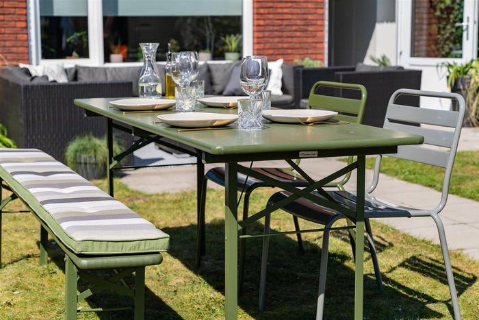 Inklapbare bierset Berlijn 200 cm olijfgroen