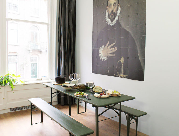 Inklapbare bierset Berlijn 200 cm olijfgroen