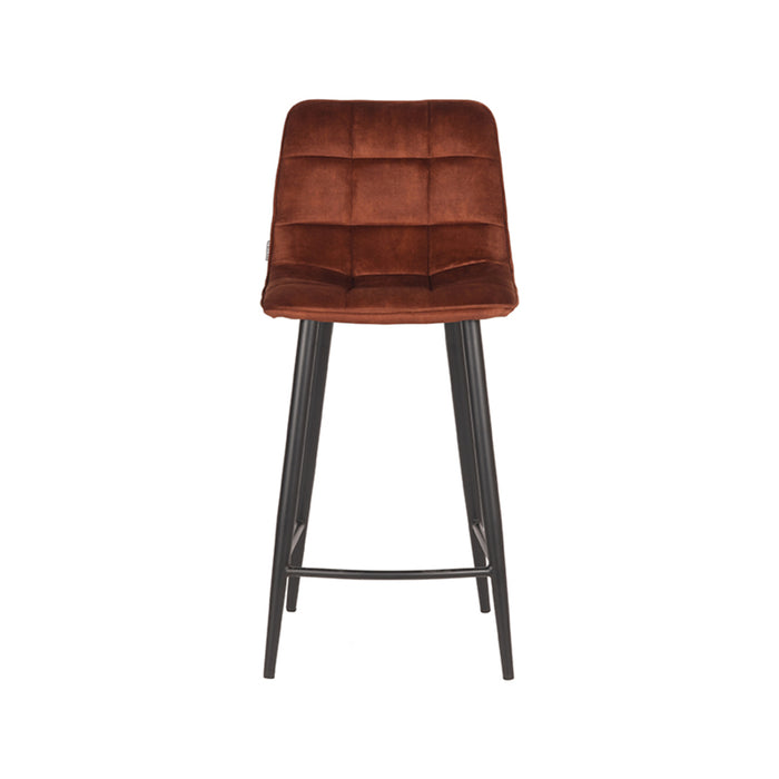 LABEL51 - Barkruk Jelt Laag - Rust Velours - Zwart Metaal