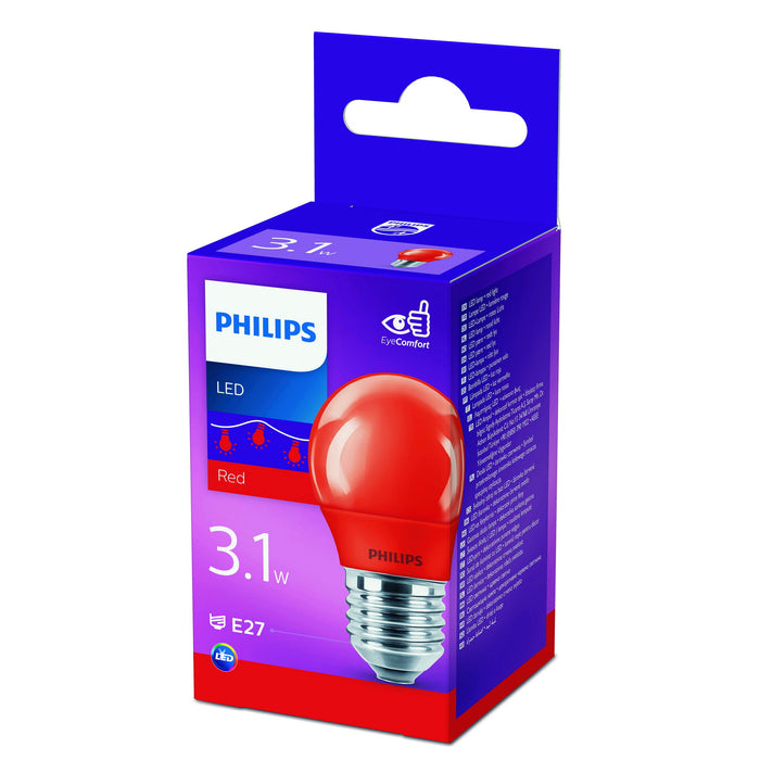 Philips LED Kogellamp - E27 - Rood gekleurd