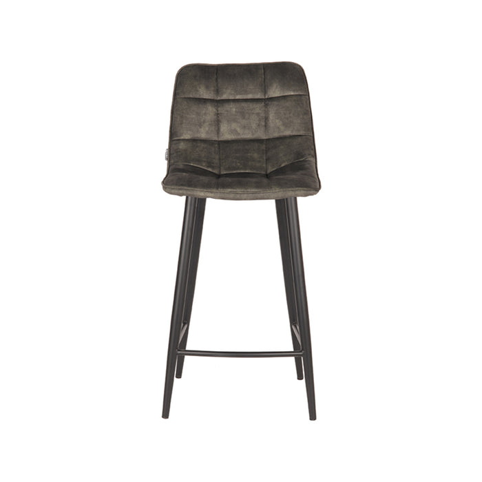 LABEL51 - Barkruk Jelt Laag - Hunter Velours - Zwart Metaal