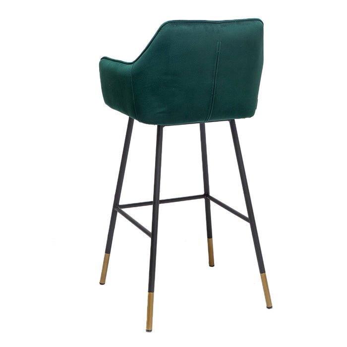 Bronx71 Velvet barkruk Fiona groen 65-78 cm