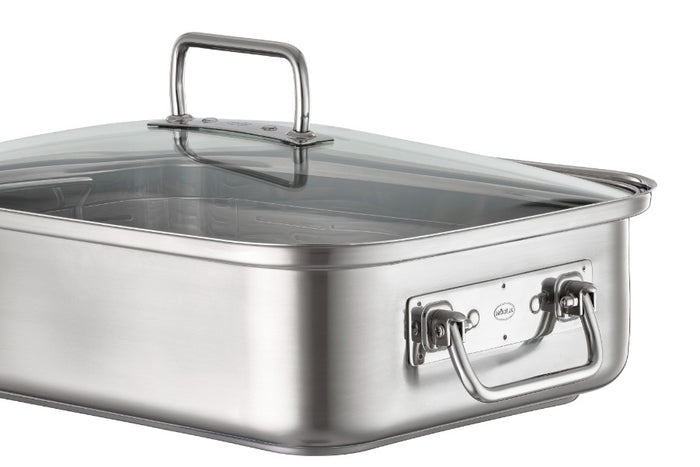 Braadpan met Deksel en Rooster, Rechthoekig, 38 x 28 cm - Rösle | Expe