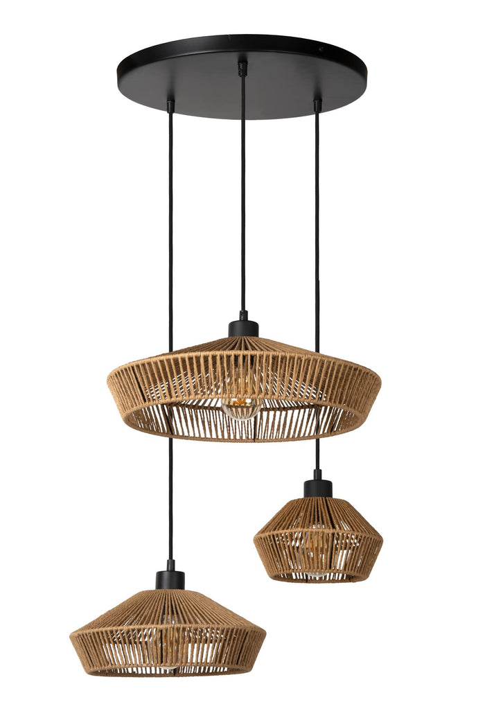 Yunkai cluster 3 hanglamp rond naturel