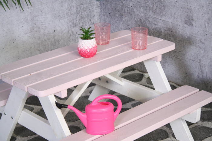 SenS-Line - Kinder picknicktafel Minnie - 90 cm - Roze| Wit