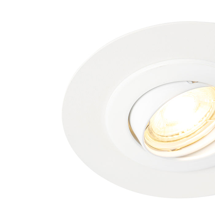 QAZQA Ronde inbouwspot wit kantelbaar met opvulring - Edu