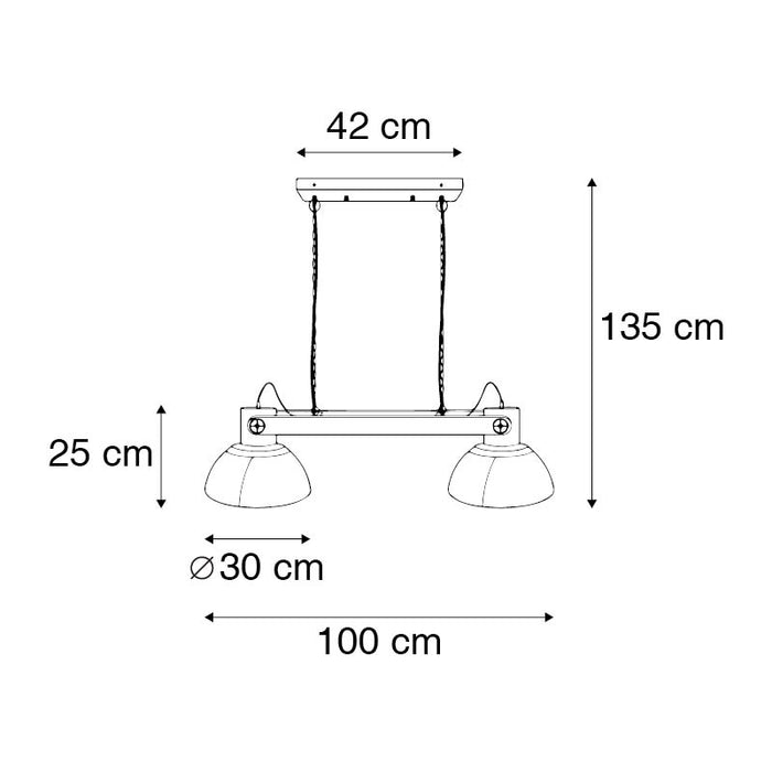 QAZQA Industriële hanglamp grijs 2-lichts - Samia Sabo