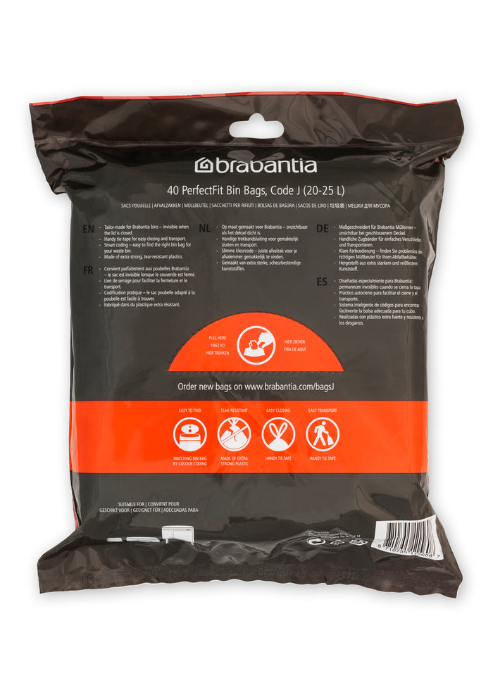 Brabantia Type J PerfectFit Afvalzak Dispenser 20-25 Liter - 40 zakken