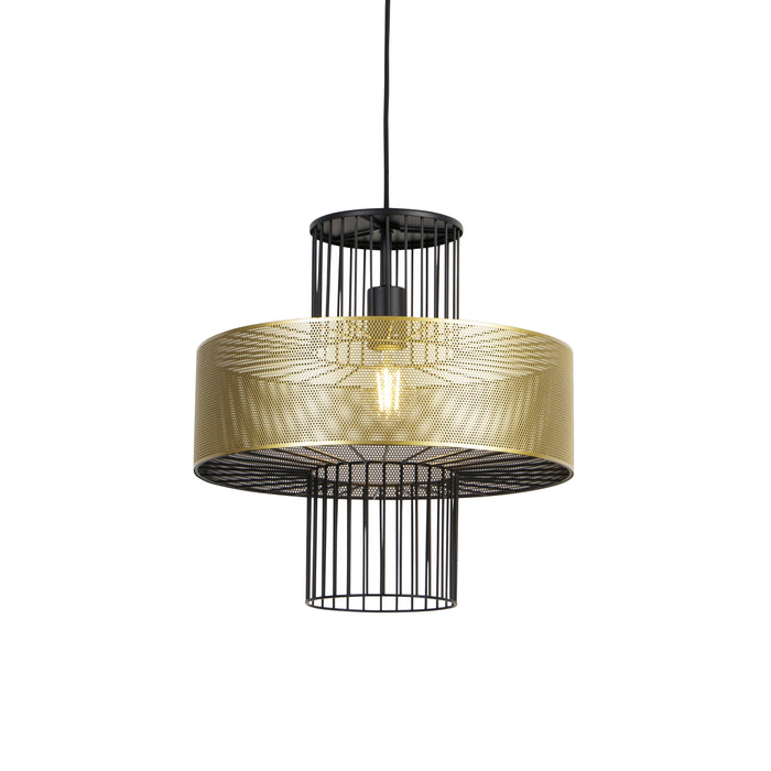QAZQA Design hanglamp goud met zwart 40 cm - Tess