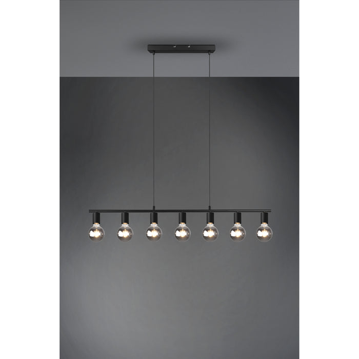 Reality Vannes Hanglamp 7X E27 Max 40W Mat Zwart