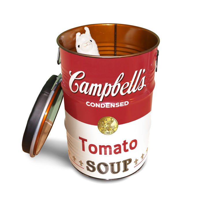 Campbell's Soup 60 liter olievat seat- kruk- barkruk- zitje met kussen