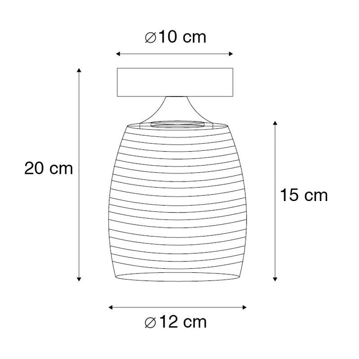 QAZQA Art deco plafondlamp messing met smoke glas - Michi