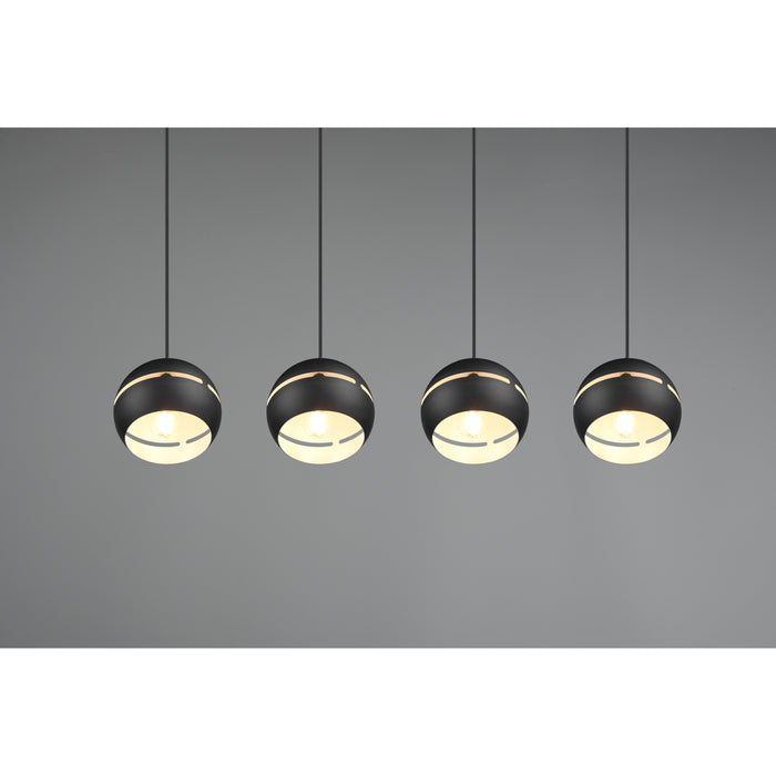 Trio Leuchten Fletcher Hanglamp 4x E14 Mat Zwart