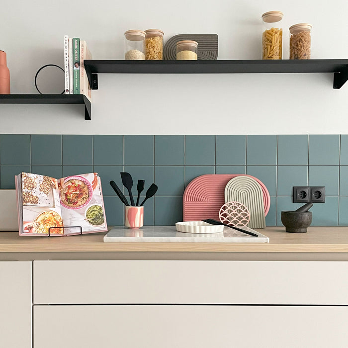 QUVIO Boekenstandaard metaal - Zwart