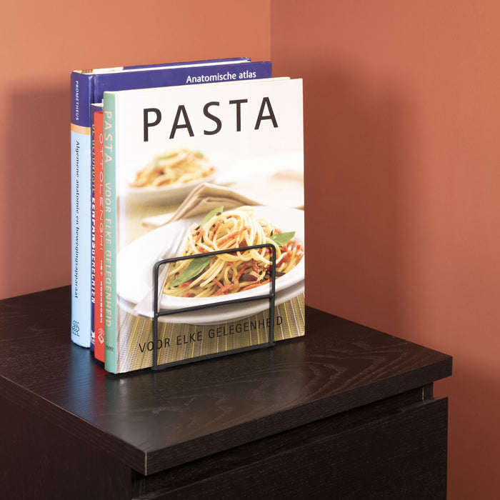 QUVIO Boekenstandaard metaal 1 paar - Zwart