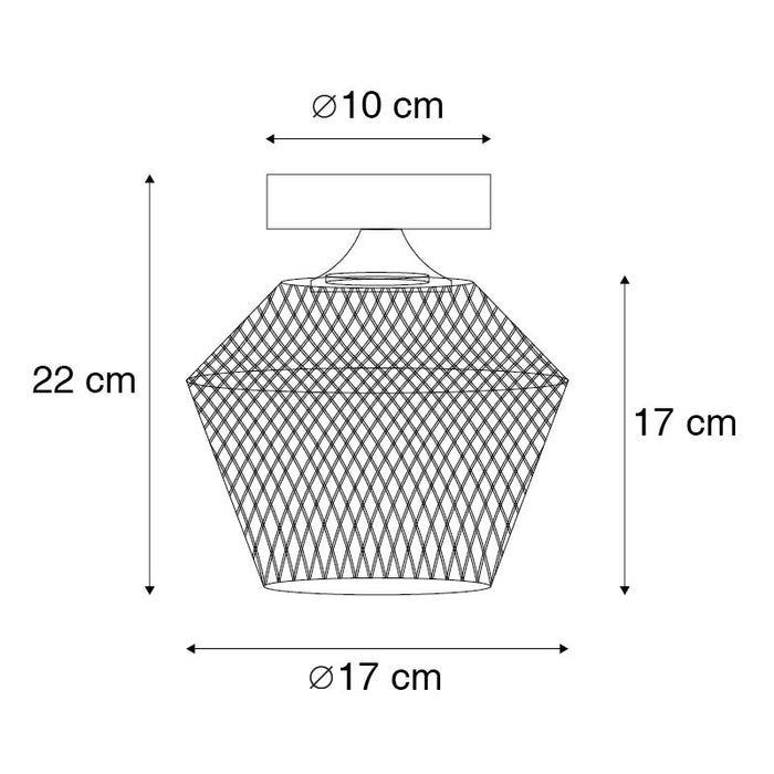 QAZQA Art Deco plafondlamp messing met smoke glas - Karce