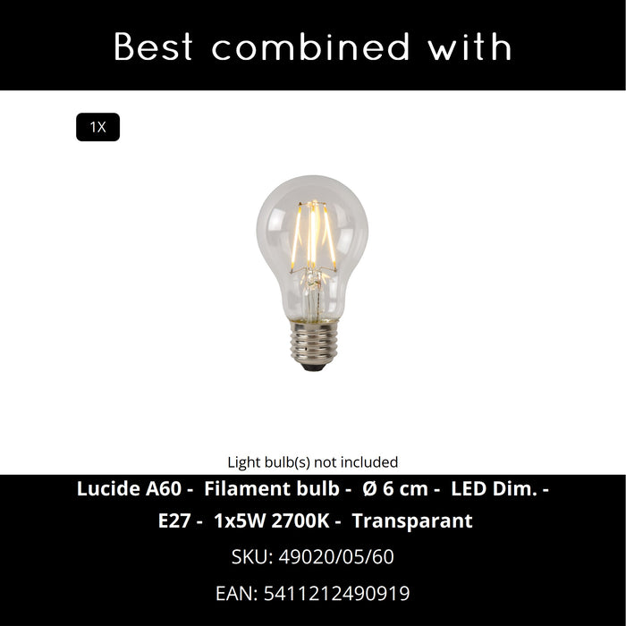 Lucide FIRMIN Hanglamp - Mat Goud | Messing