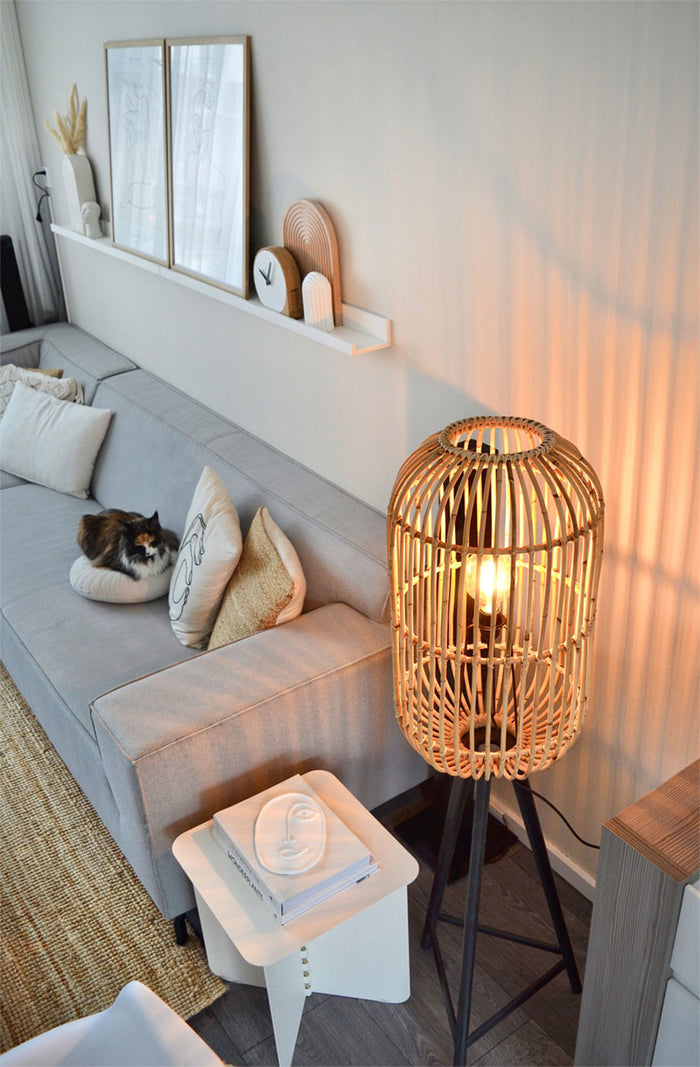 Rotan Vloerlamp Tygo - Ø36xH140 cm