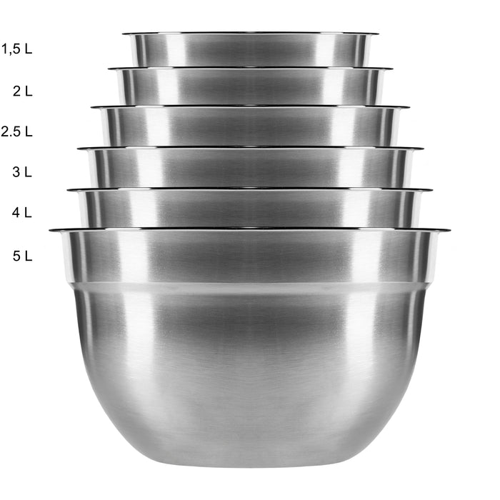 Krumble Mengkommen set van 6 met deksels - RVS