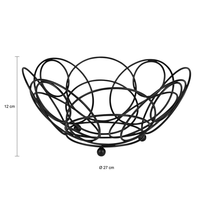 QUIVO Fruitschaal metaal rond - Zwart