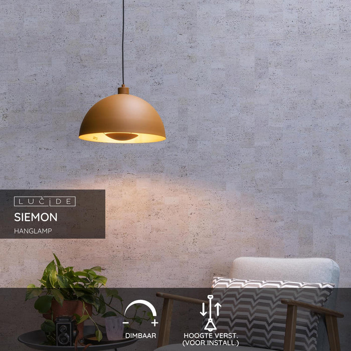 Lucide SIEMON Hanglamp - Okergeel