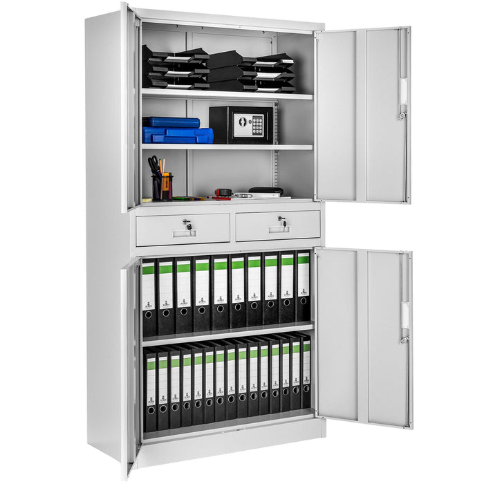 tectake® Archiefkast Cosmo met 2 lades 180x80x40cm