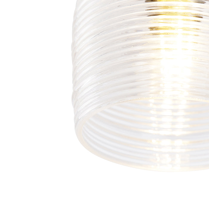 QAZQA Art deco plafondlamp zwart - Michi