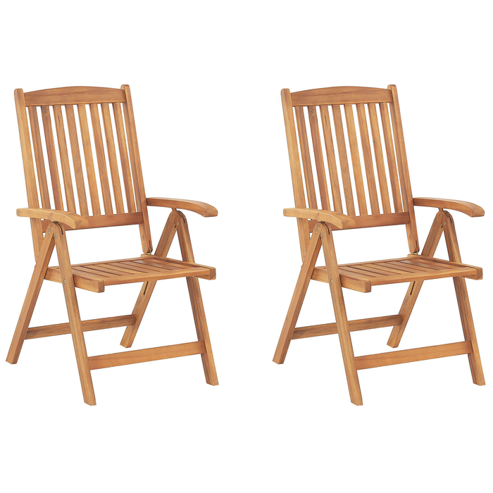 Beliani - JAVA - Bistroset voor 2 - Rood - Acaciahout