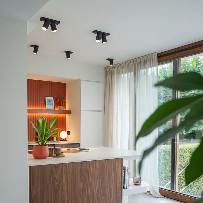 Atmooz Plafondspot Nuo 2 - Opbouwspot Metaal Zwart