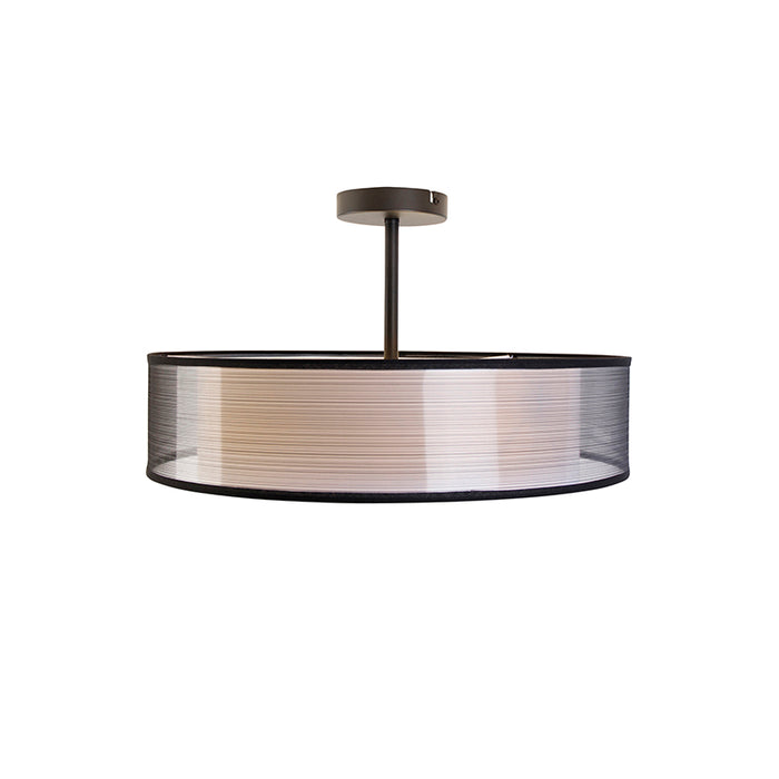 QAZQA Moderne plafondlamp zwart met wit 50 cm 3-lichts - Drum Duo