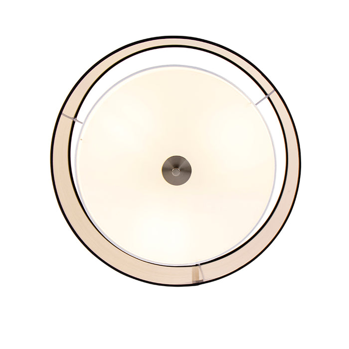 QAZQA Moderne plafondlamp zwart met wit 50 cm 3-lichts - Drum Duo