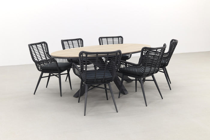 Garden Impressions Jasmine - Black|Edison 220x115 cm. - ovale tuinset