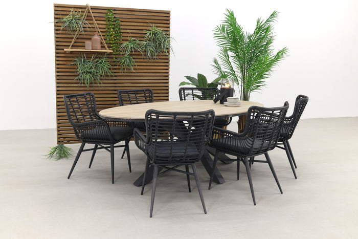 Garden Impressions Jasmine - Black|Edison 220x115 cm. - ovale tuinset