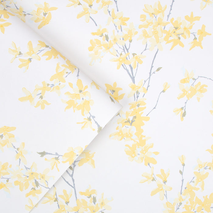Laura Ashley Forstyhia Behang - Planten - 10mx52cm - Geel