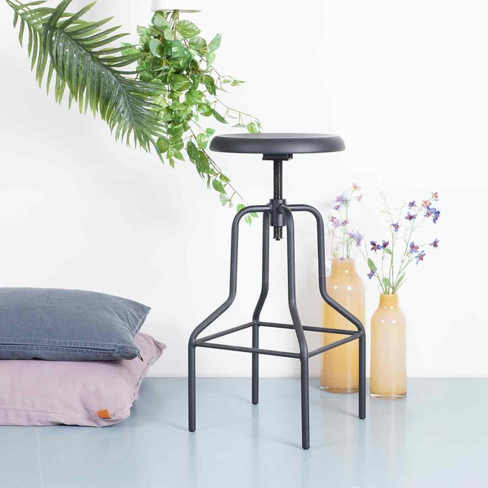 Legend Hoge draaibare kruk mat zwart - in hoogte verstelbaar