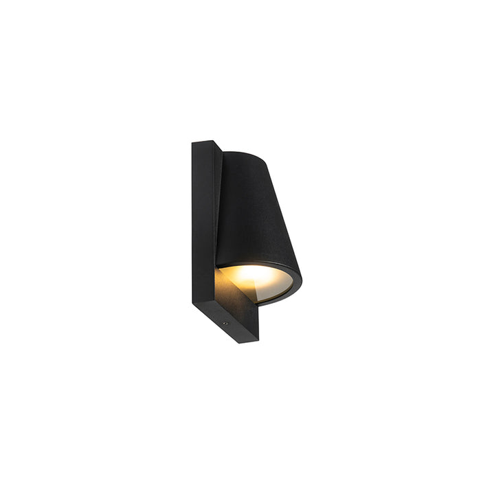 QAZQA Industriële buiten wandlamp zwart IP44 - Femke