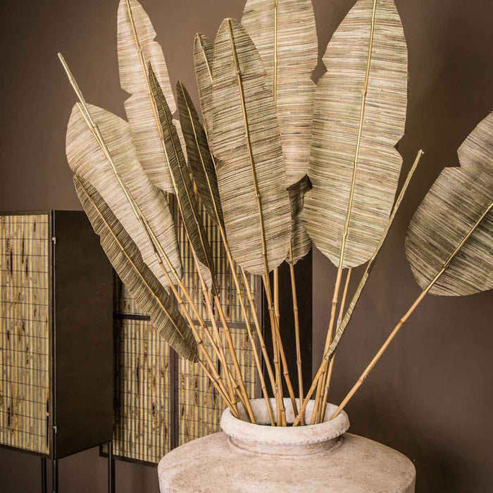 PTMD Gedroogde Bloem Bamboe Steel Palmblad - 31 x 1 x 190 cm - Goud