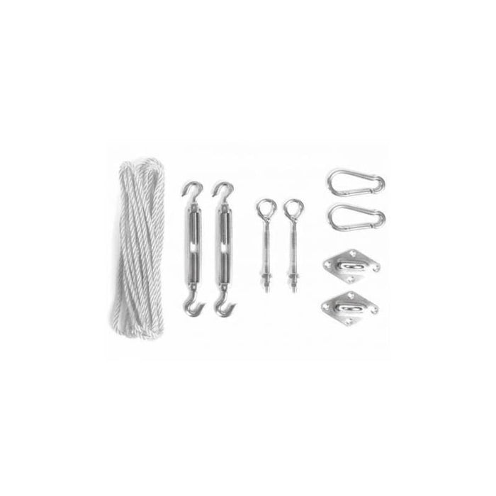 Sunfighters driehoek 3.5x4x4.5m Zwart met Bevestigingsset