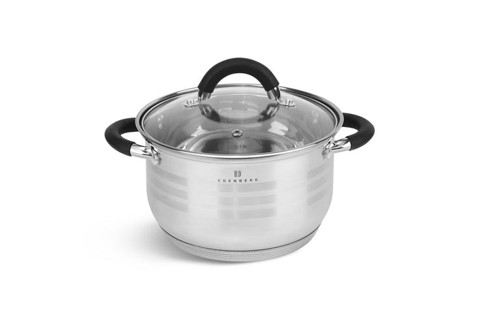 Edenberg Classic Line - Pannenset - RVS - 6 delig - Sandwichbodem