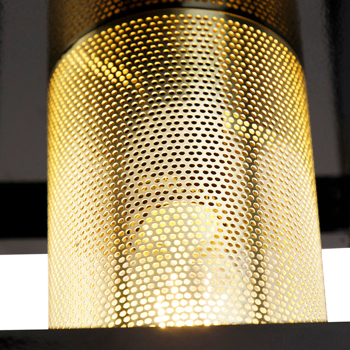 QAZQA Plafondlamp cagetess - Goud|messing - Industrieel - L 18cm