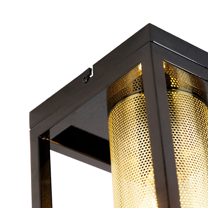 QAZQA Plafondlamp cagetess - Goud|messing - Industrieel - L 18cm