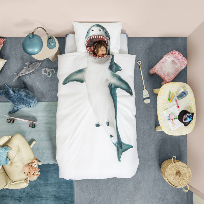 SNURK Shark!! Dekbedovertrek 140 x 220 cm