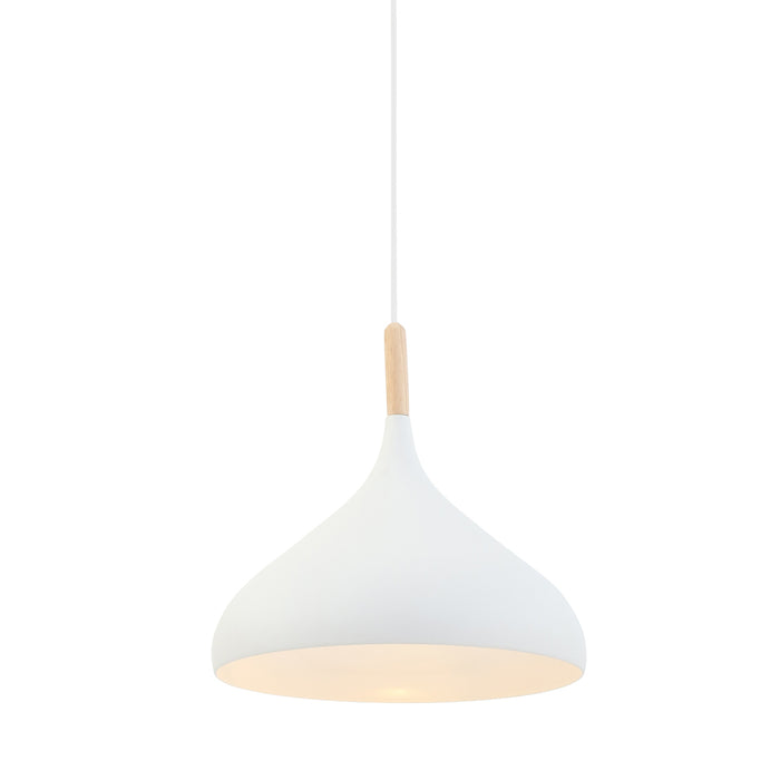Mexlite - hanglamp - Bjorr - wit - hout metaal - Ø 33cm - E27 - 7730W