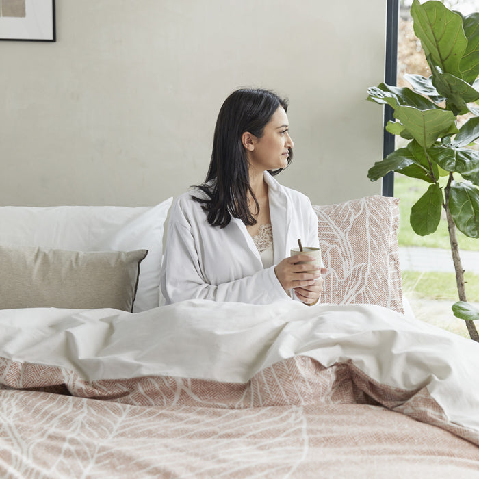 Walra Leaves & Trees Dekbedovertrek 240 x 220/240 cm - Cognac