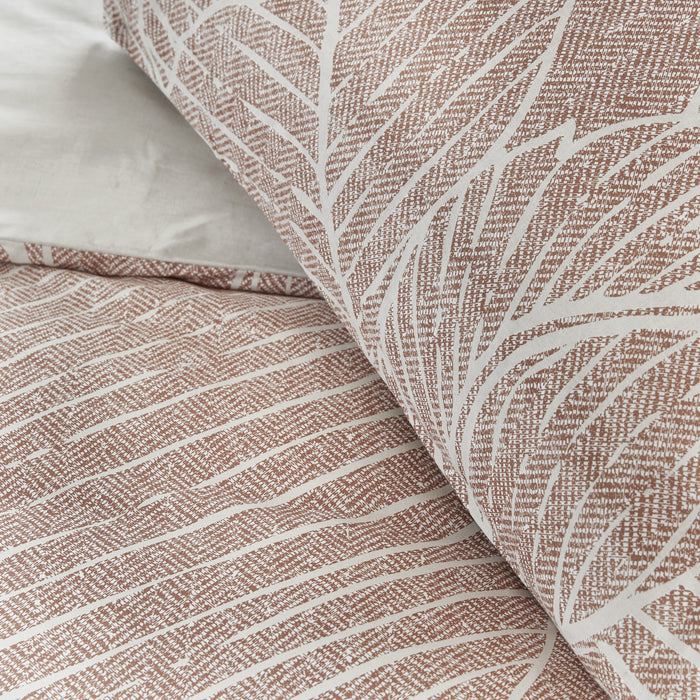 Walra Leaves & Trees Dekbedovertrek 240 x 220/240 cm - Cognac