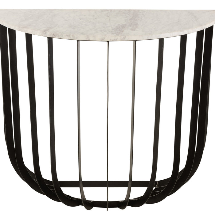 Duverger® Marble - Sidetable - halfrond 92cm - marmer - wit - unieke s