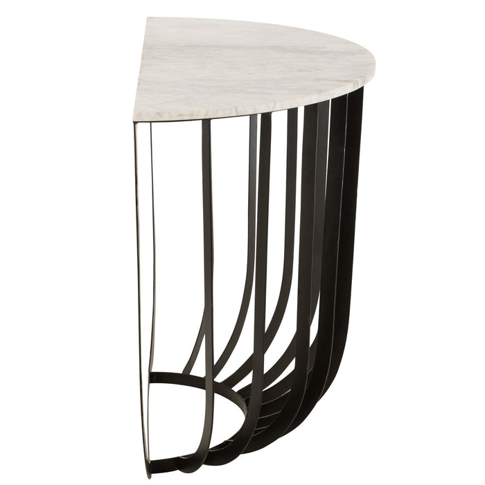 Duverger® Marble - Sidetable - halfrond 92cm - marmer - wit - unieke s