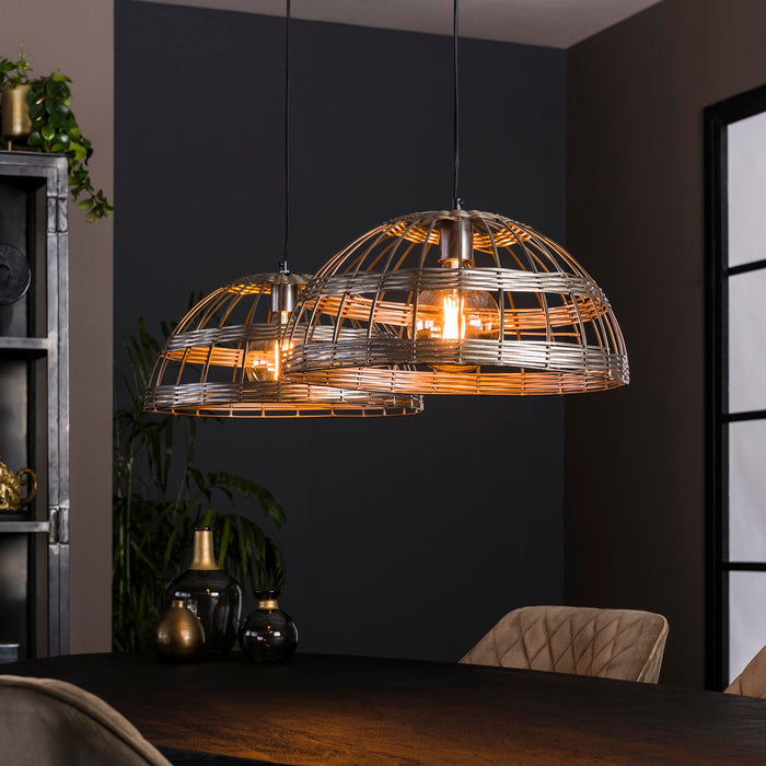 D - Hoyz - Hanglamp 2L Metal Blinds - Zwart Nikkel - 110x45x150