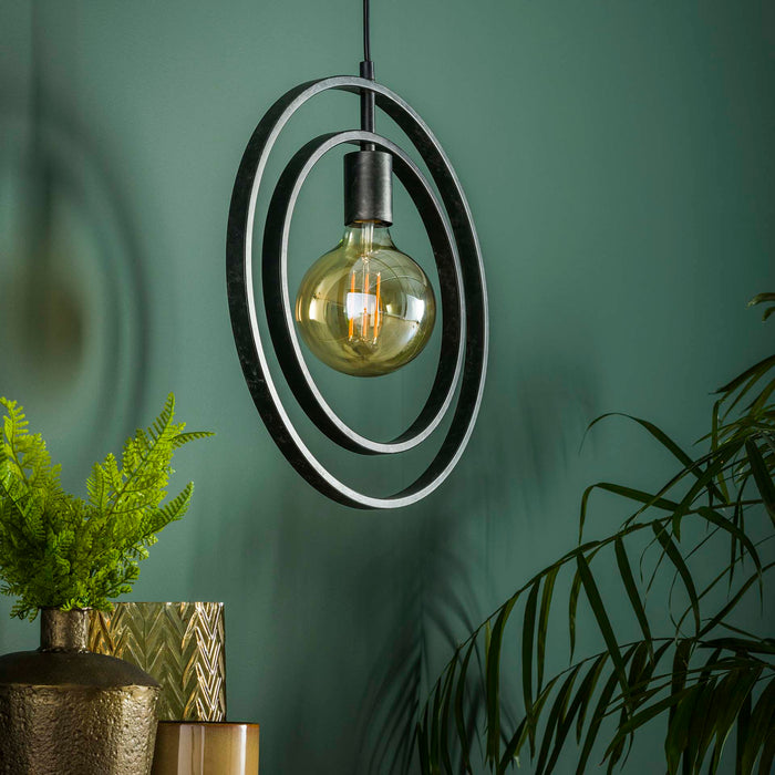 Hoyz - Industrieel Hanglamp - 1 Lamp - Turn around - Zwart